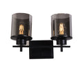 #001204 2 Light Wall Light in Black