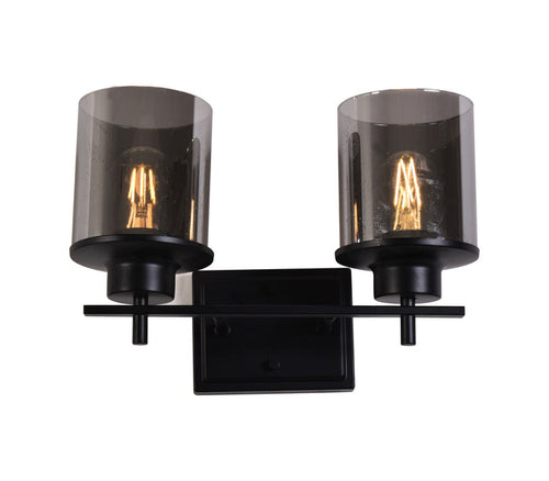 #001204 2 Light Wall Light in Black