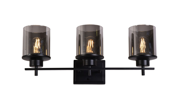 #001204 3-Light Wall Light in Black
