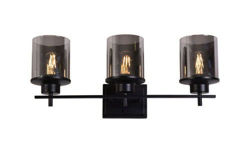 #001204 3-Light Wall Light in Black