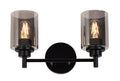 #001205 2 Light Wall Light in Black