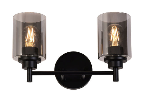 #001205 2 Light Wall Light in Black
