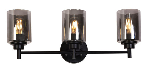 #001205 3 Light Wall Light in Black