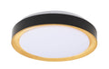 #00378 LED Flush Mount Light in Black/Wood