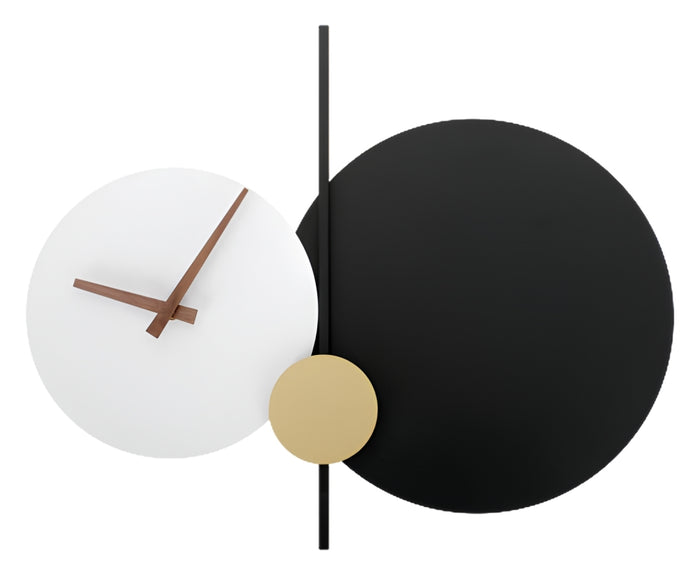 #00397 Wall Clock w/LED Light in Black/White/Gold