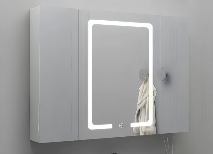 #00533 LED Mirror Cabinet in White Chrome