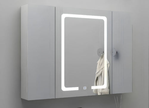 #00533 LED Mirror Cabinet in White Chrome
