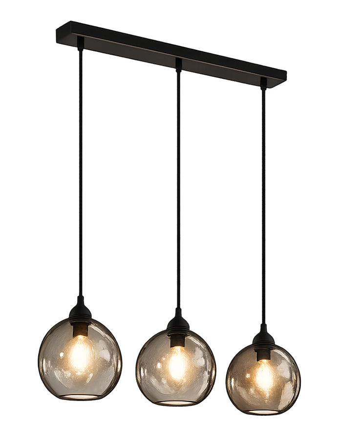 #01050 3 Light Hanging Light in Black