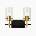#01636 2 Light Wall Light in Black/Gold