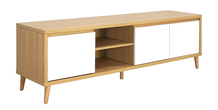 #0A101C8 TV Console in Creamy White/Montmartre Oak