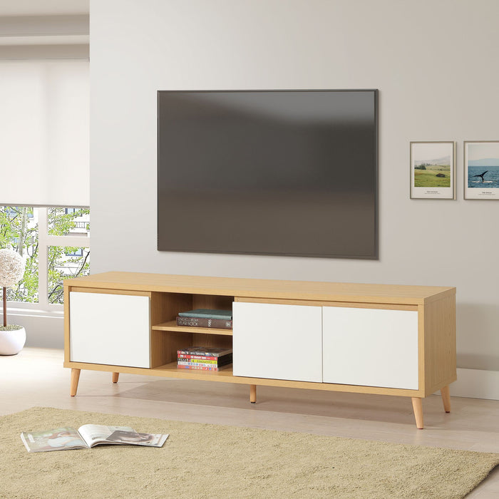 #0A101C8 TV Console in Creamy White/Montmartre Oak