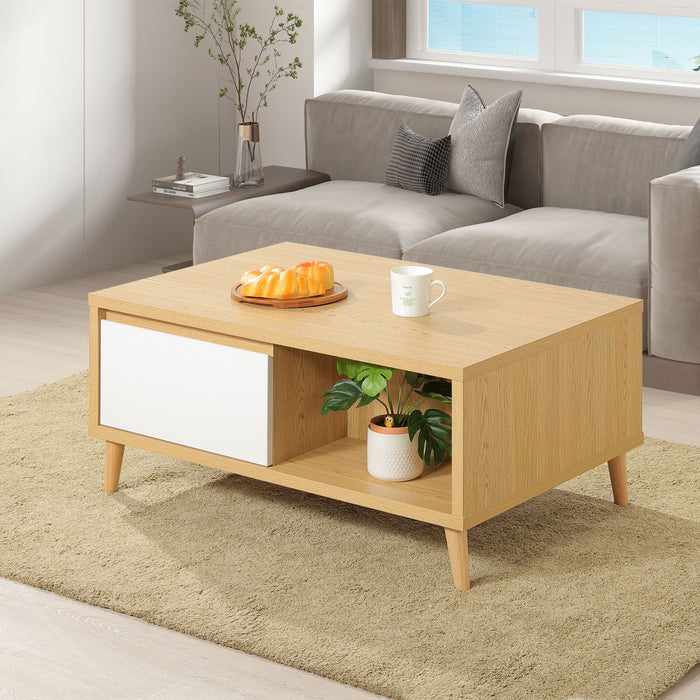#0C126C8 Coffee Table in Creamy White/Montmartre Oak
