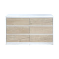 0D135C5 6 Drawer Dresser in White/White Oak