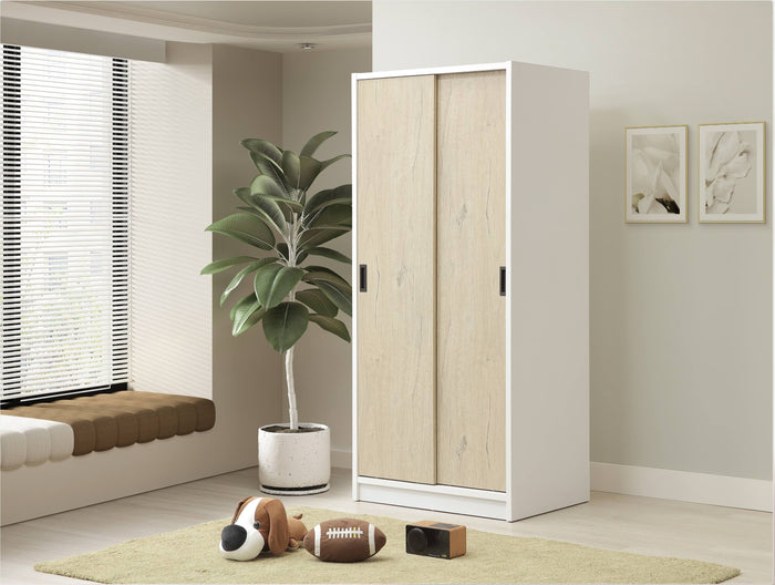 0D137C5 Wardrobe in White/White Oak