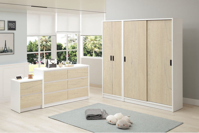 0D137C5 Wardrobe in White/White Oak