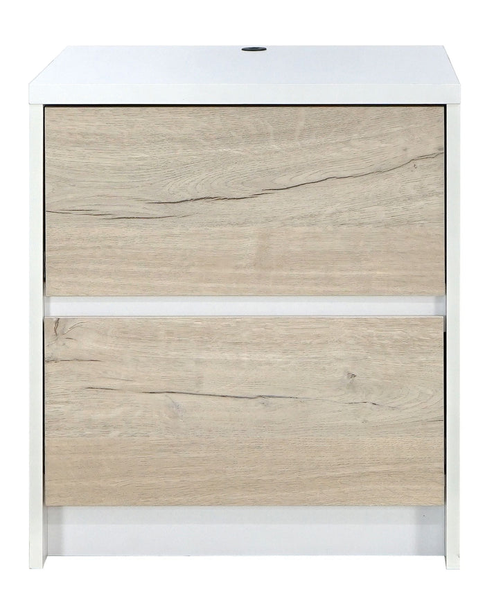 0D140C5 Nightstand in White/White Oak