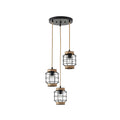1315B Hanging Light in Black/Gold
