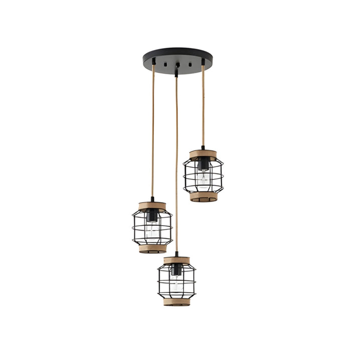1315B Hanging Light in Black/Gold