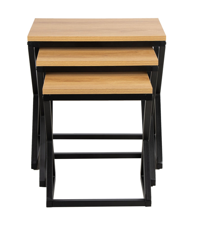 3pc Side Table Set in Oak