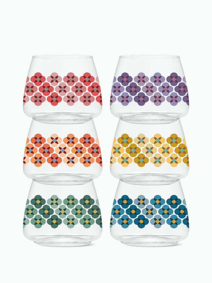 70's Flower Pattern - POP 12oz Rocks