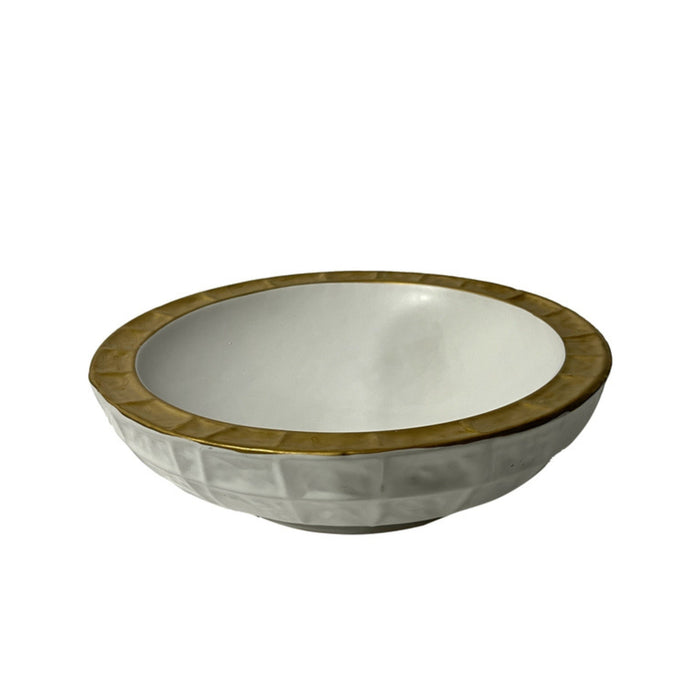 796-263 White/Gold Decorative Bowl