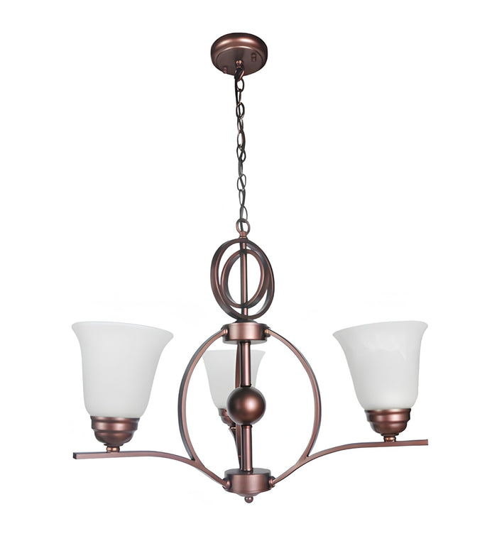 #9543 3 Light Chandelier Light in Coffee