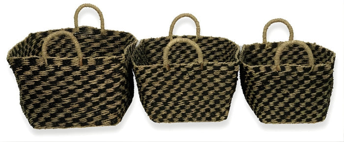#A52000559 3pc Basket Set in Natural/Black
