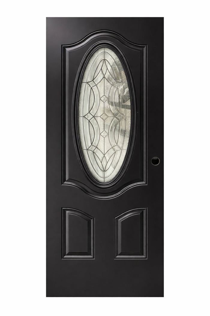 ACT-05 32x79" Steel Door with Sweep Oval in Black