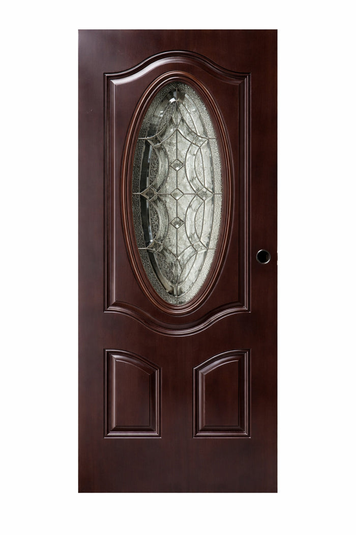 ACT-05 32x79" Steel Door with Sweep Oval in Walnut