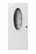 #ACT-05 32x79" Steel Door with Sweep Oval in White