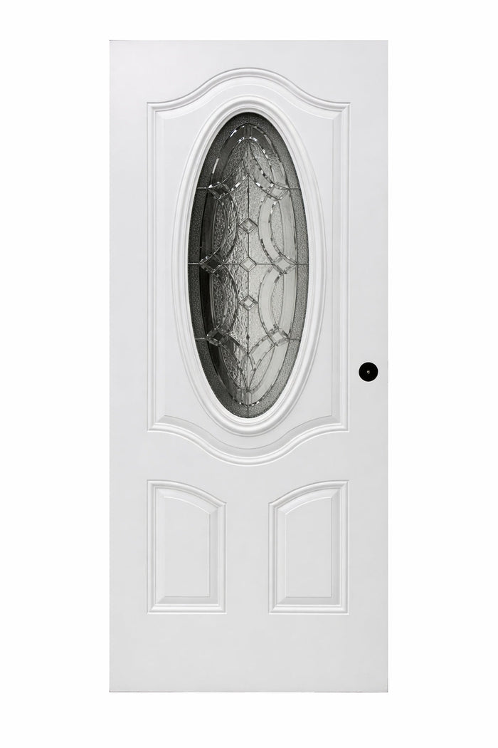 #ACT-05 32x79" Steel Door with Sweep Oval in White