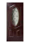 #ACT-05 36x79" Steel Door with Sweep Oval in Walnut