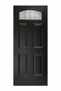 #ACT-061 32x79" Steel Door W/Oval Barbara Patina in Black