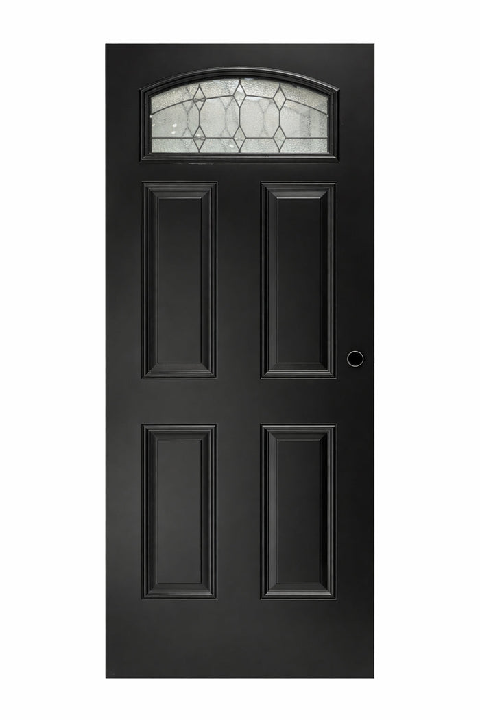 #ACT-061 32x79" Steel Door W/Oval Barbara Patina in Black