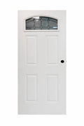 #ACT-061 36x79" Steel Door W/Oval Barbara Patina in White