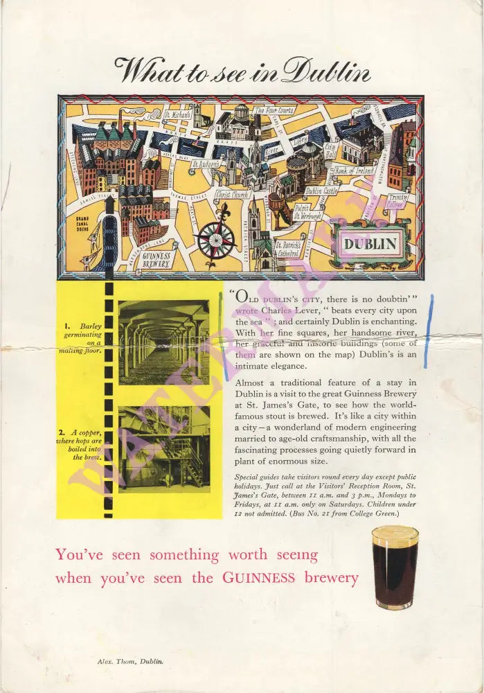 Aer Lingus In-Flight Menu Early 1960s