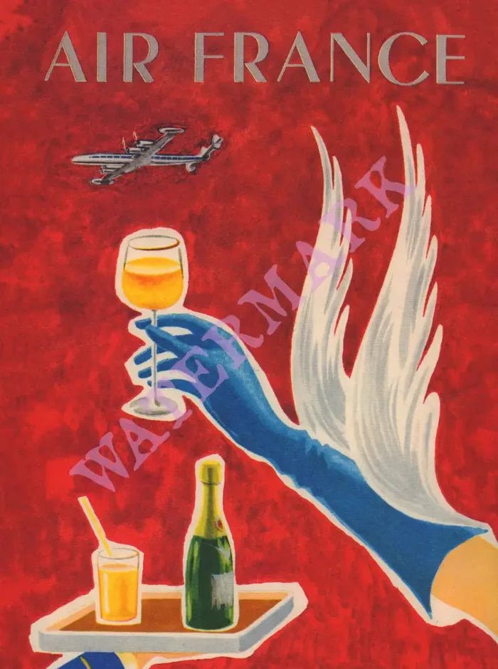 Air France In-flight Menu, 1957 Menu Art