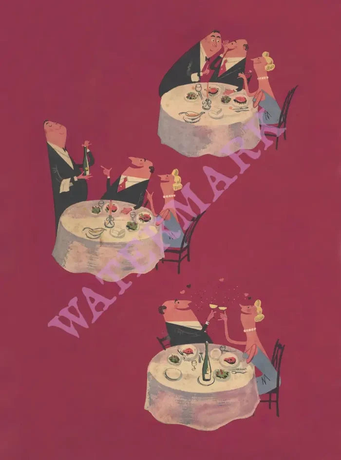 Al Reiner's Prime Rib, Philadelphia 1960s Menu Art