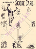 Al Schacht's Score Card Steak House , New York 1954  Menu Design