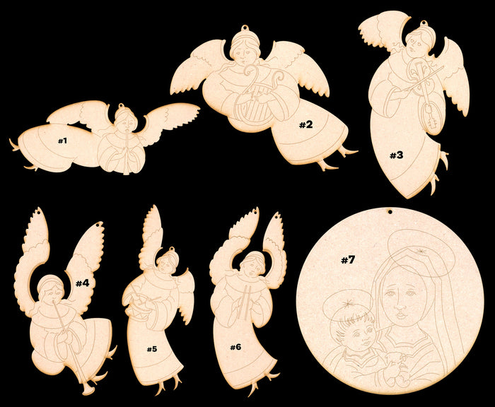 All 7 Ornament Blanks Only