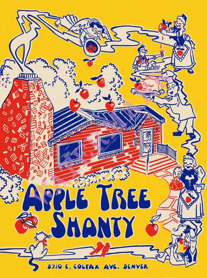 Apple Tree Shanty, Denver 1970s/80s Menu Art