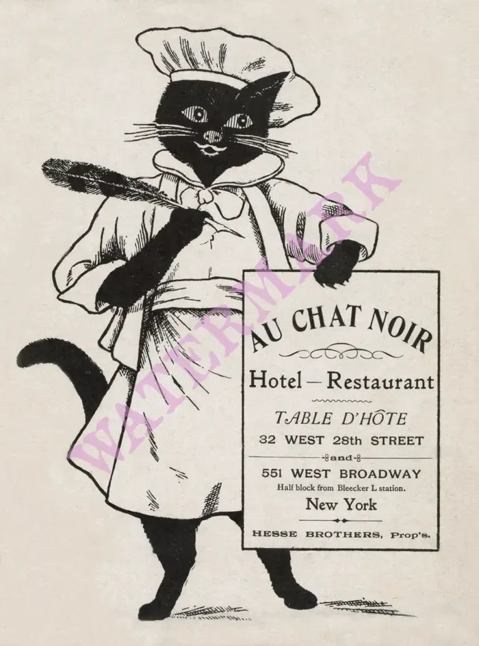 Au Chat Noir, New York 1900 Menu Art