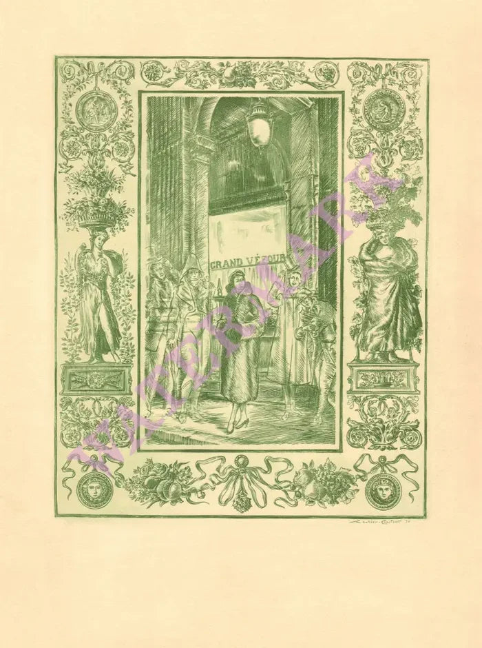 Au Vendome, Aix-en-Provence, France 1953 Menu Art