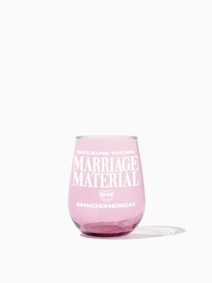 Because You're ... - Tossware × BRIDEMERCH - RESERVE 16oz Stemless Wine Color Series Tritan™ Copolyester Glass Mixed Set - White