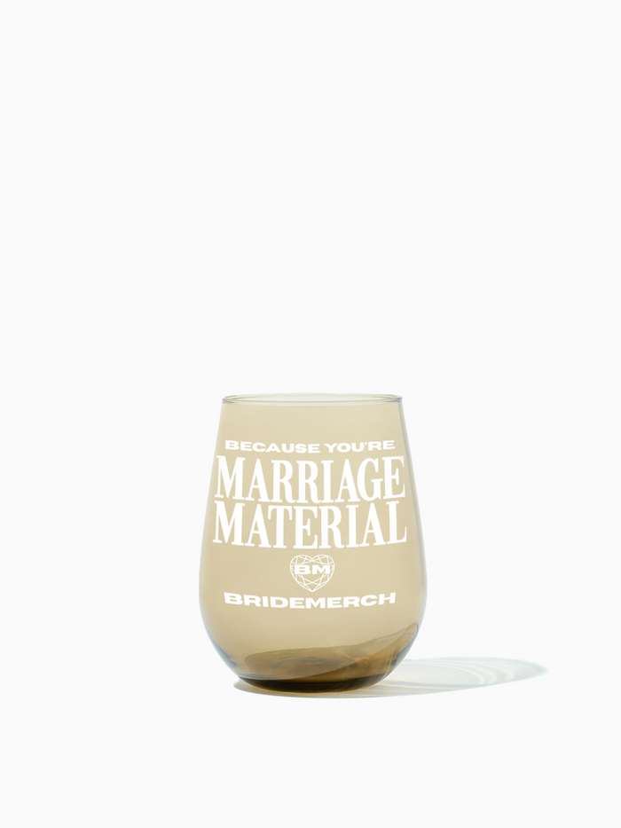 Because You're ... - Tossware × BRIDEMERCH - RESERVE 16oz Stemless Wine Color Series Tritan™ Copolyester Glass Mixed Set - White