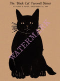 Black Cat Dinner, New York 1909 Menu Art