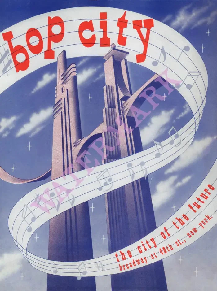Bop City, New York 1950s Menu Design