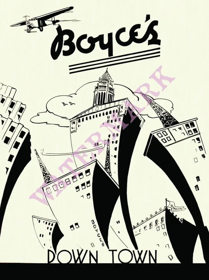 Boyce's Des Moines 1930s/40s Menu Art