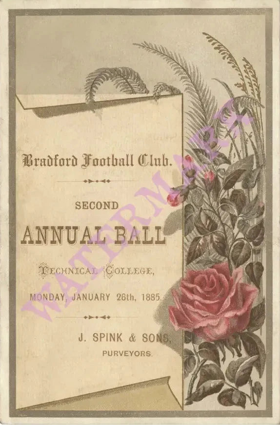 Bradford Football Club Annual Ball 1885