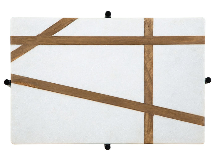 Braxmore Accent Table in White/Light Brown